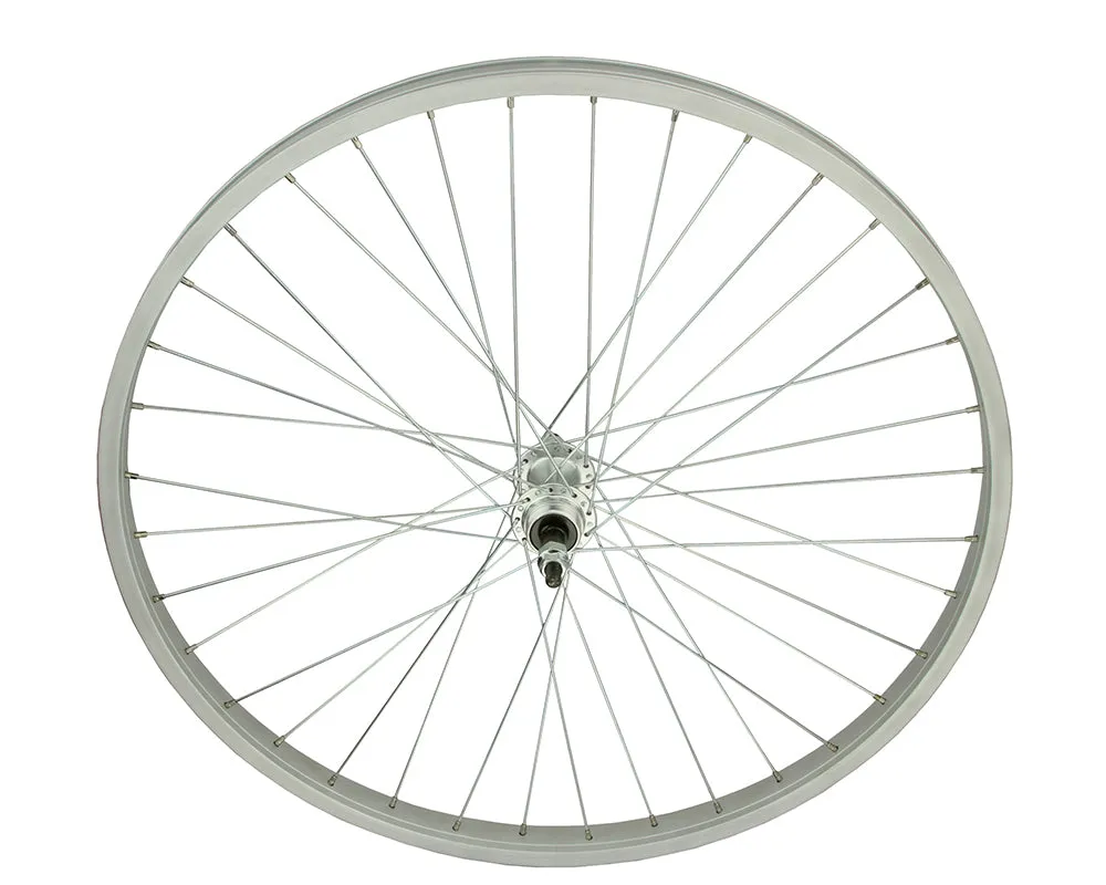 26 X 1.75 ALLOY FREEWHEEL 36 SPOKE 14G UCP 3/8 AXLE SINGLE WALL SILVER - Live 4 Bikes