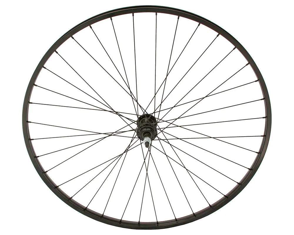 27 X 1 1/4 ALLOY FREEWHEEL 36 SPOKE 14GBLACK 3/8 AXLE SINGLE WALL BLACK