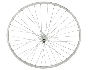 27 X 1 1/4 ALLOY FRONT WHEEL 36 SPOKE 14G UCP 3/8 AXLE SINGLE WALL SILVER Live4Bikes
