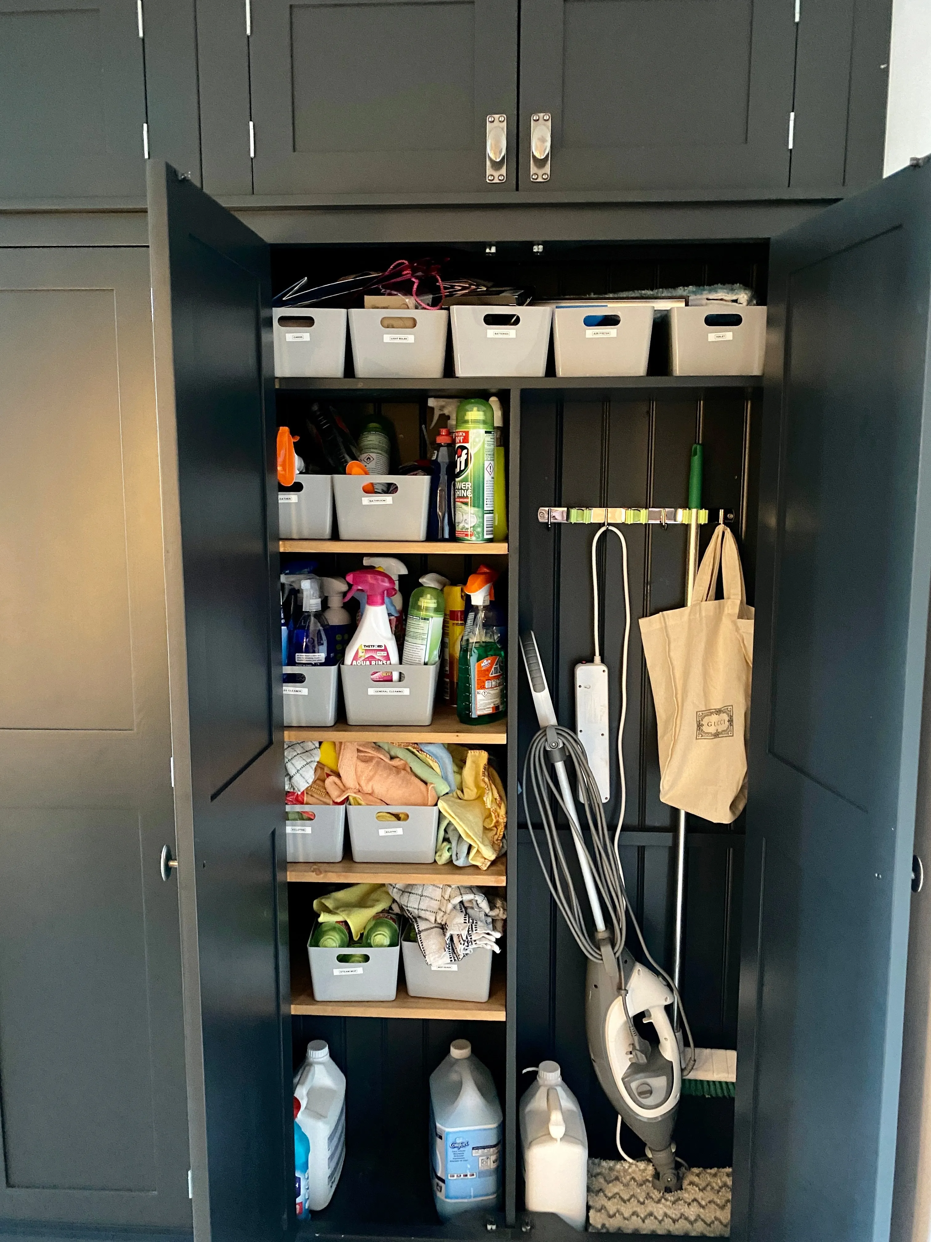**5 Door Hall Coat & Shoe Storage Cupboard with Extra Top Storage (35 cm deep)