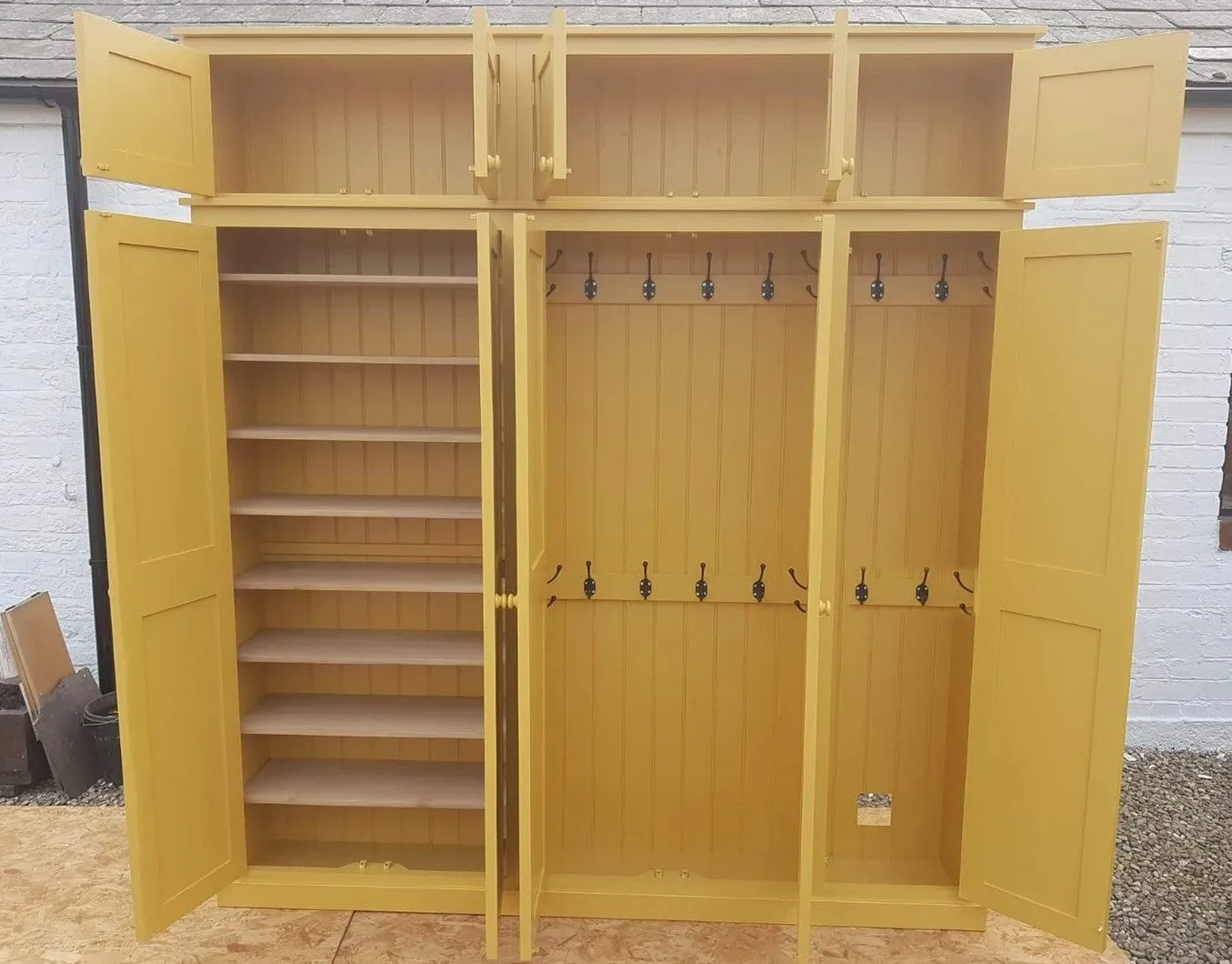 **5 Door Hall Coat & Shoe Storage Cupboard with Extra Top Storage (35 cm deep)