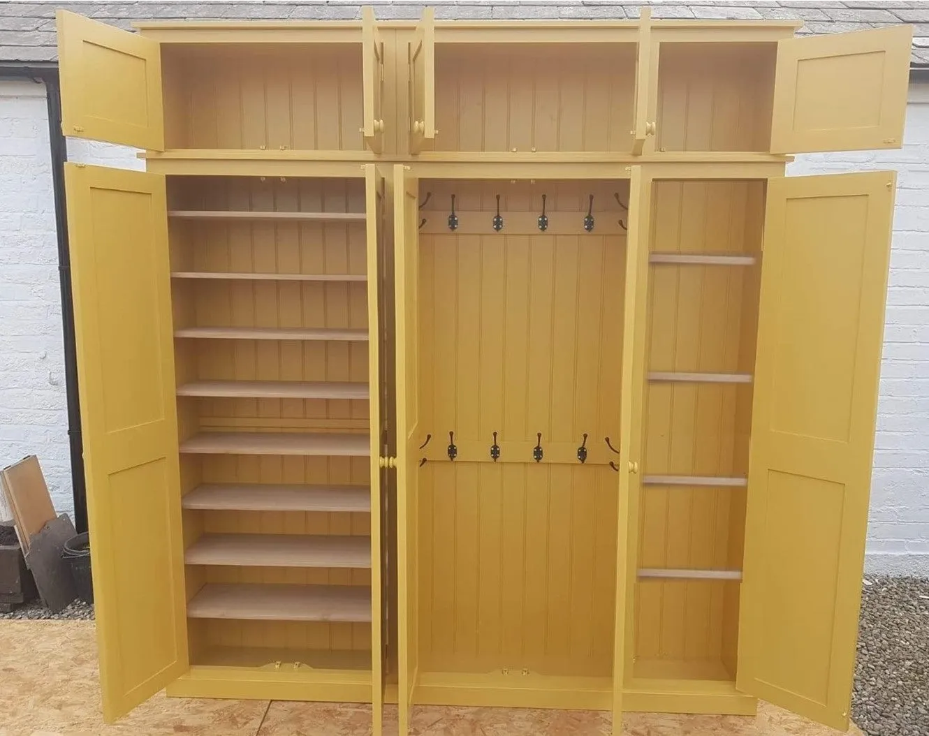 **5 Door Hall Coat & Shoe Storage Cupboard with Extra Top Storage (35 cm deep)