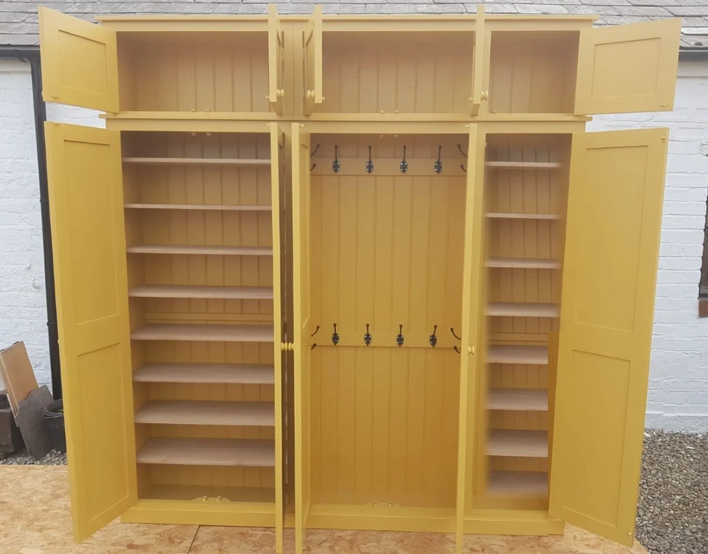 **5 Door Hall Coat & Shoe Storage Cupboard with Extra Top Storage (35 cm deep)