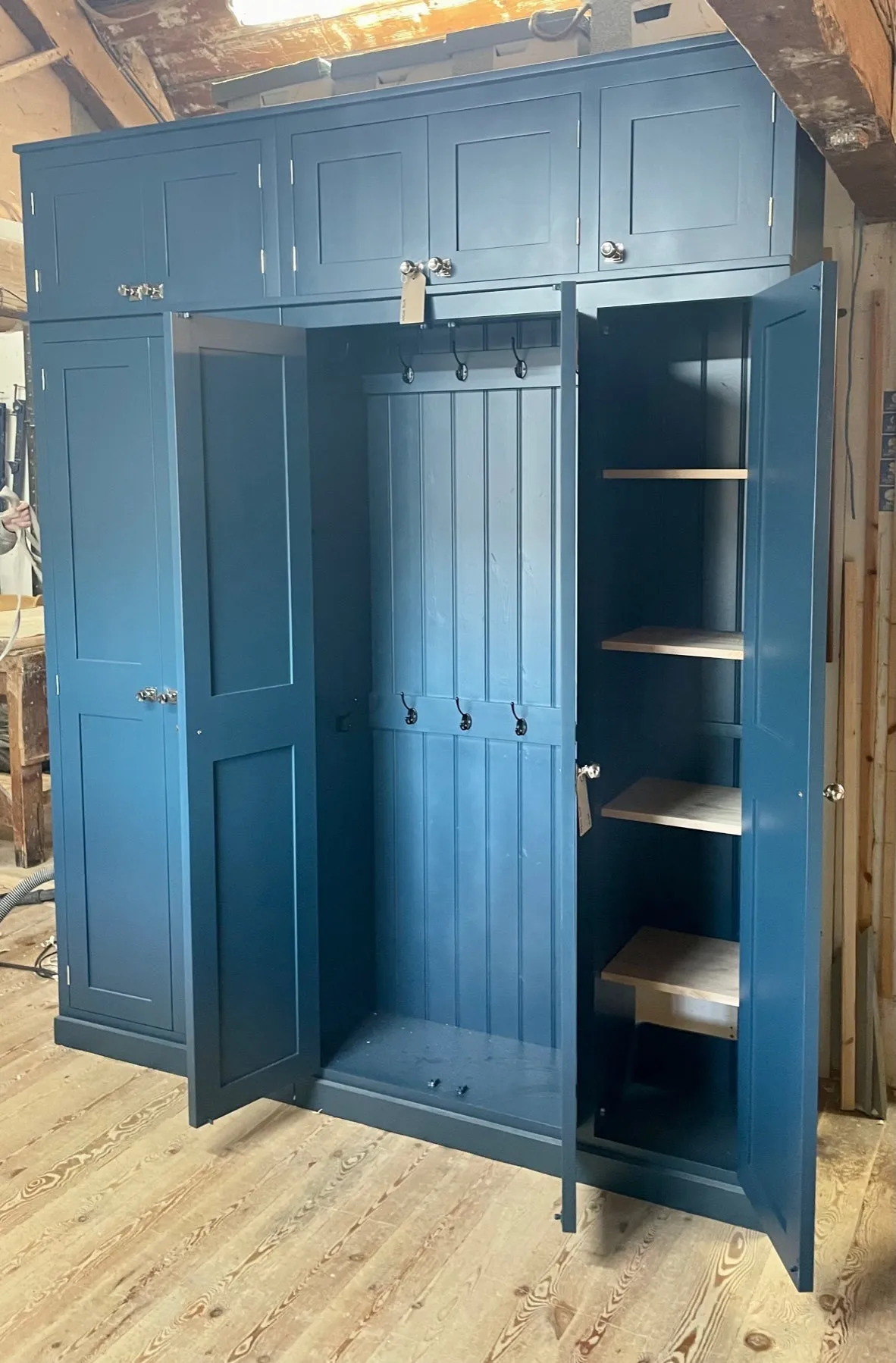 **5 Door Hall Coat & Shoe Storage Cupboard with Extra Top Storage (35 cm deep)