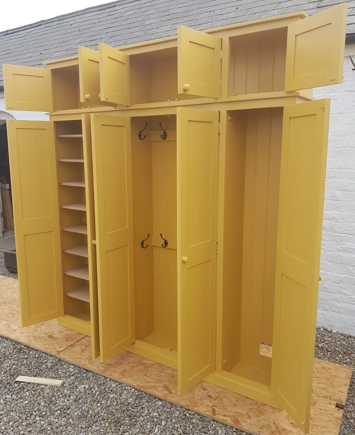 **5 Door Hall Coat & Shoe Storage Cupboard with Extra Top Storage (35 cm deep)