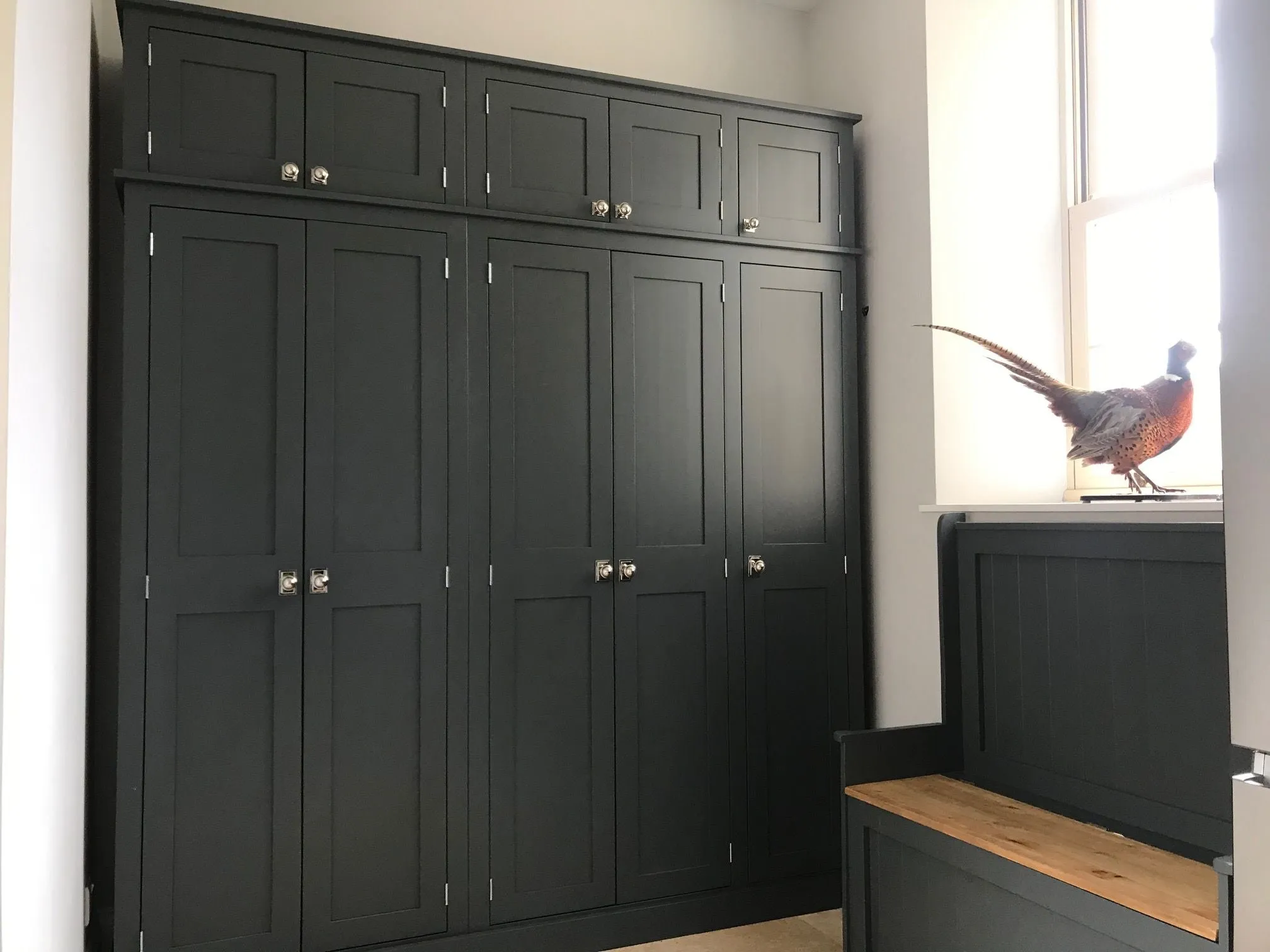 **5 Door Hall Coat & Shoe Storage Cupboard with Extra Top Storage (35 cm deep)