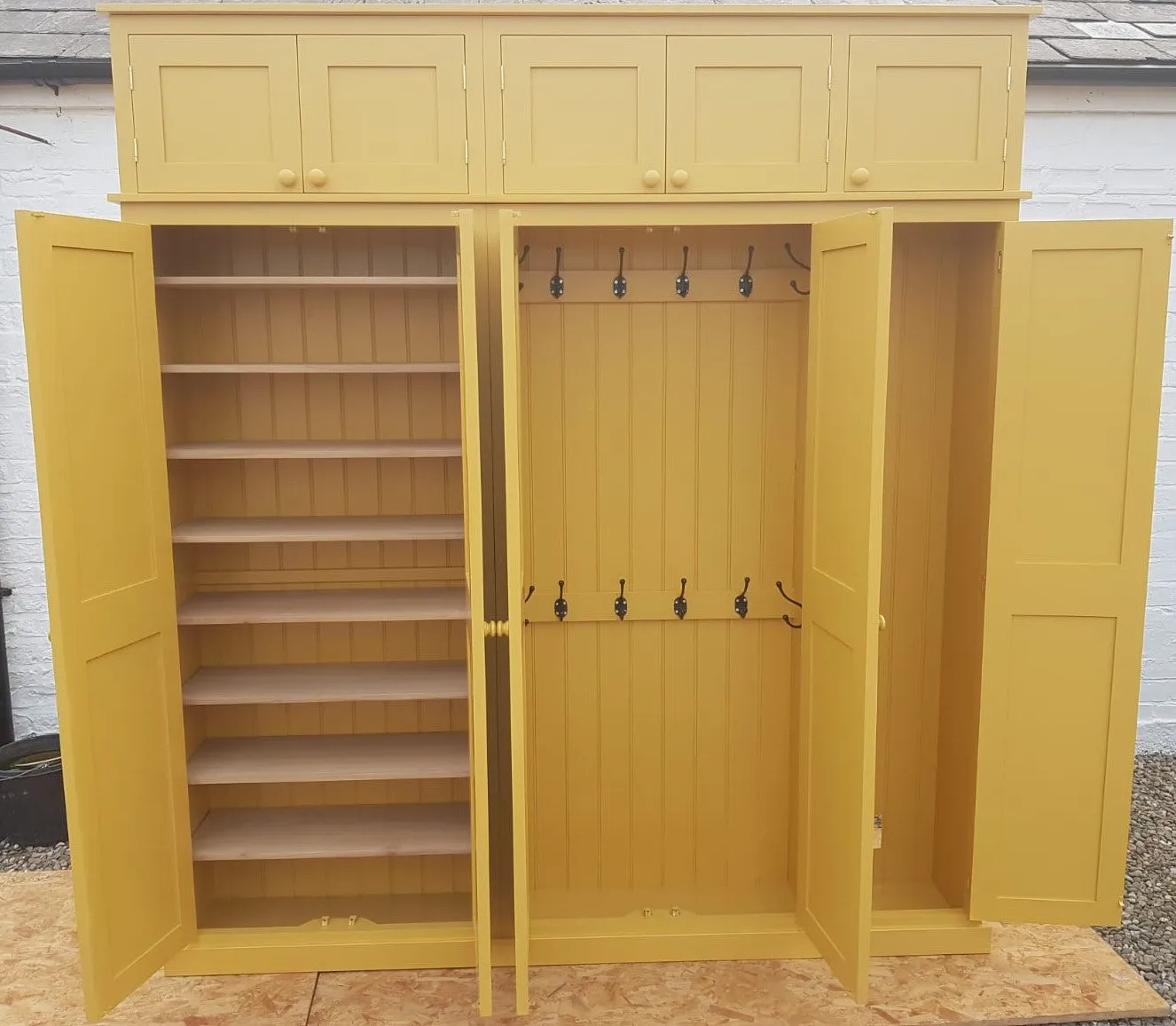 **5 Door Hall Coat & Shoe Storage Cupboard with Extra Top Storage (35 cm deep)