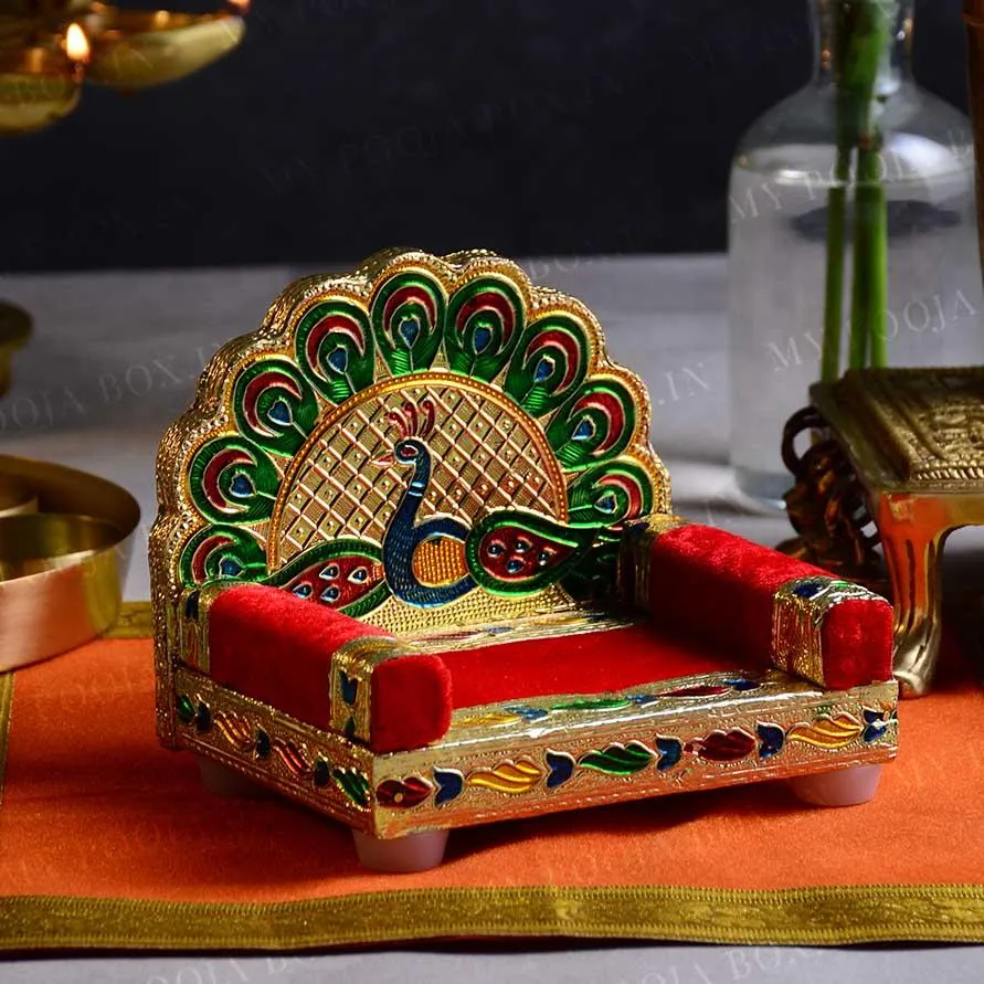 Alluring Peacock Laddu Gopal Singhasan