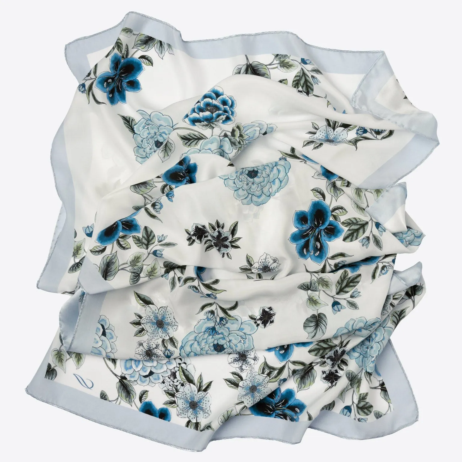 Bella - Silk Scarf/Shawl - Blue