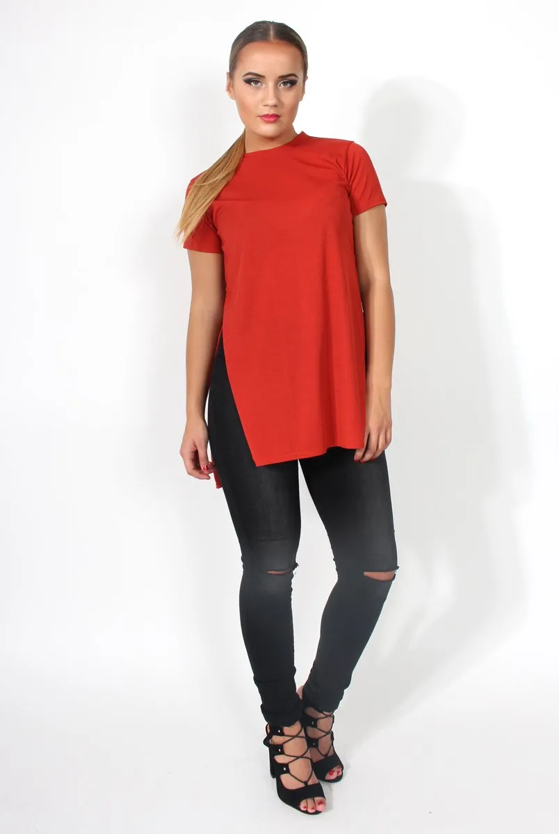 Cadence Rust Cross Back Top