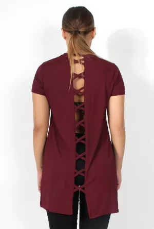 Cadence Wine Cross Back Top