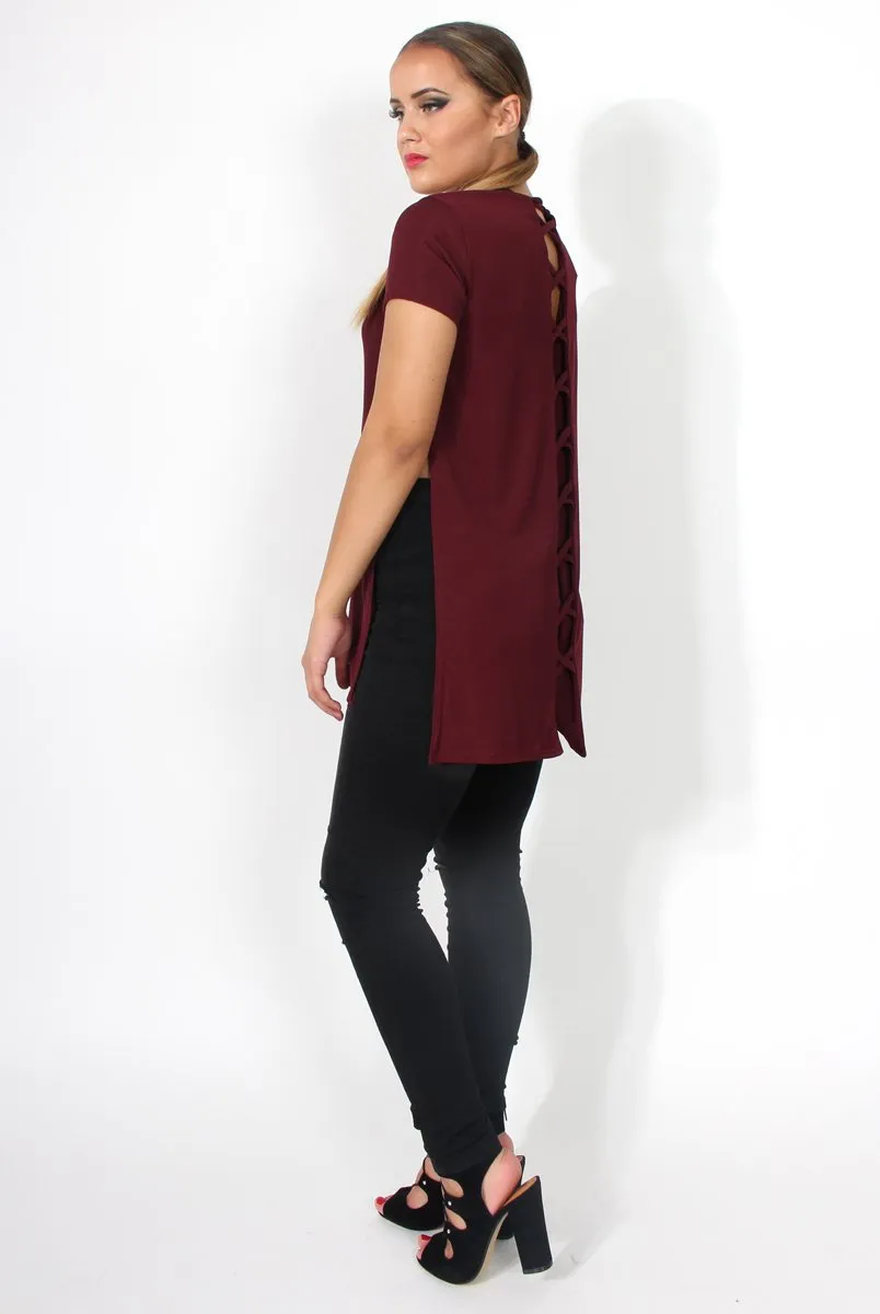 Cadence Wine Cross Back Top