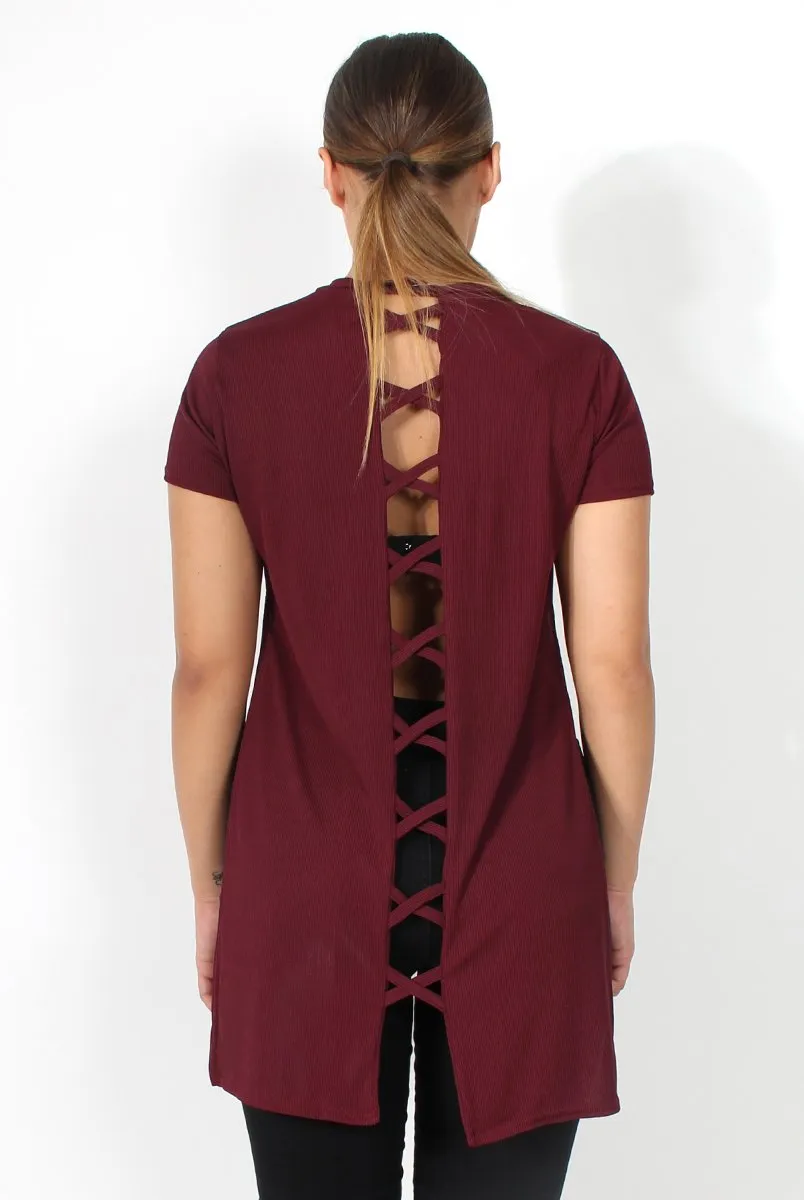 Cadence Wine Cross Back Top