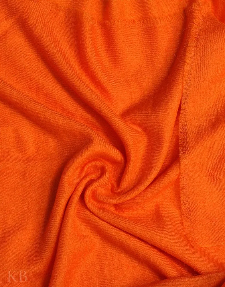 Carrot Orange Plain Cashmere Pashmina Shawl