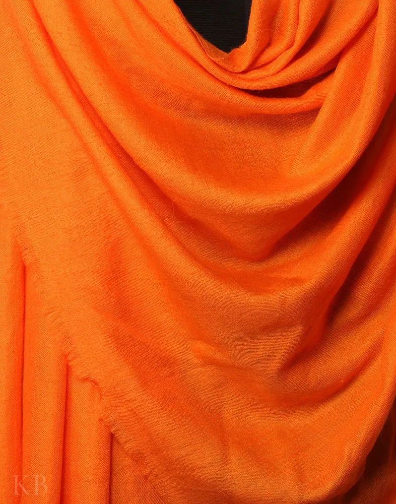 Carrot Orange Plain Cashmere Pashmina Shawl