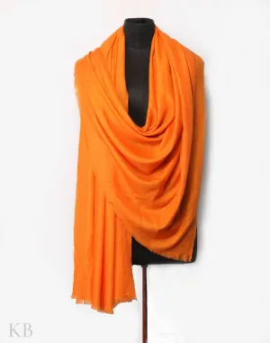 Carrot Orange Plain Cashmere Pashmina Shawl