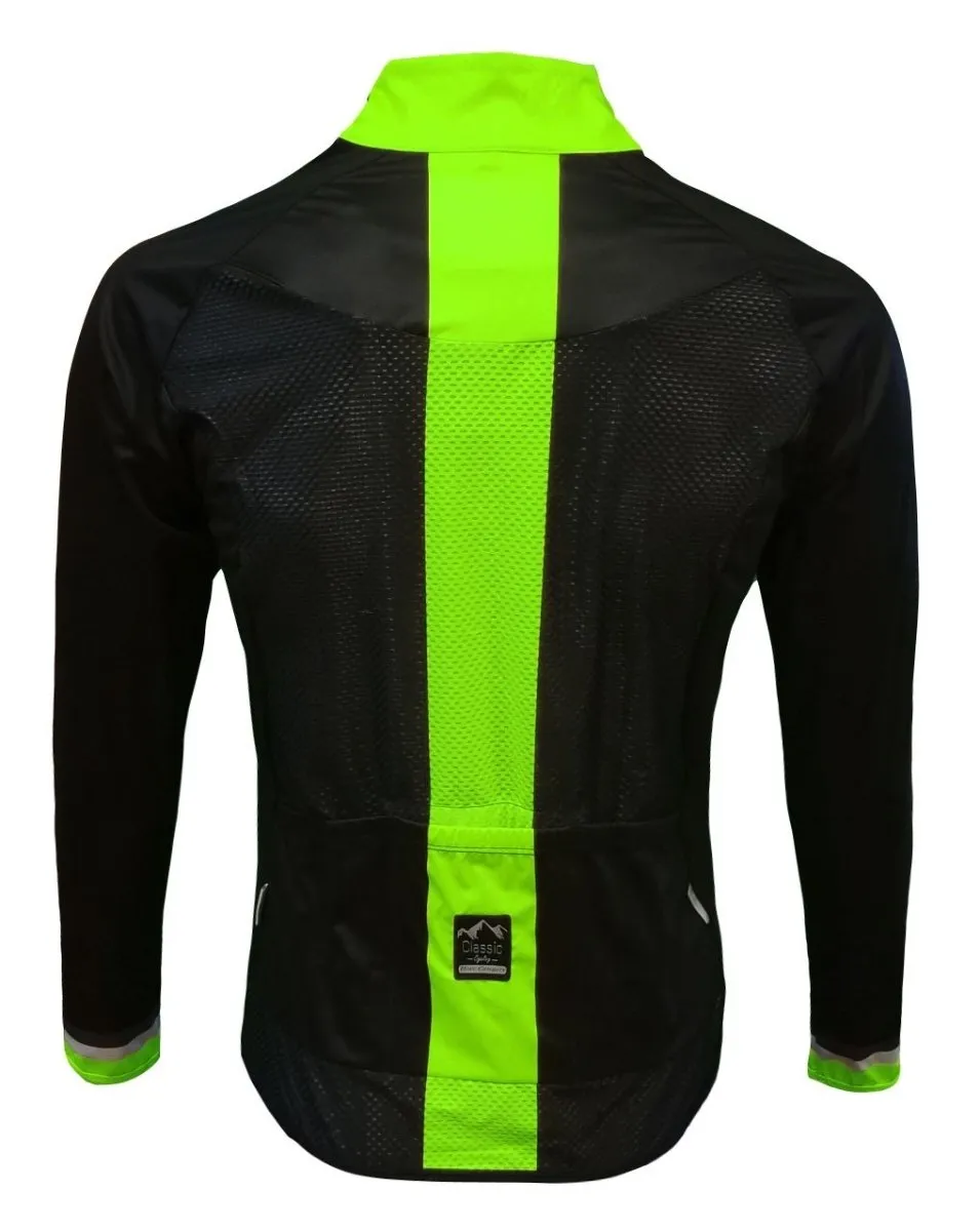 Classic Cycling Wind Jacket - Black with Fluo