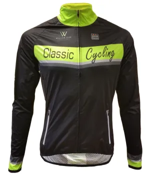 Classic Cycling Wind Jacket - Black with Fluo