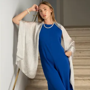 Colette - Silk Scarf/Shawl - Silver Pearl