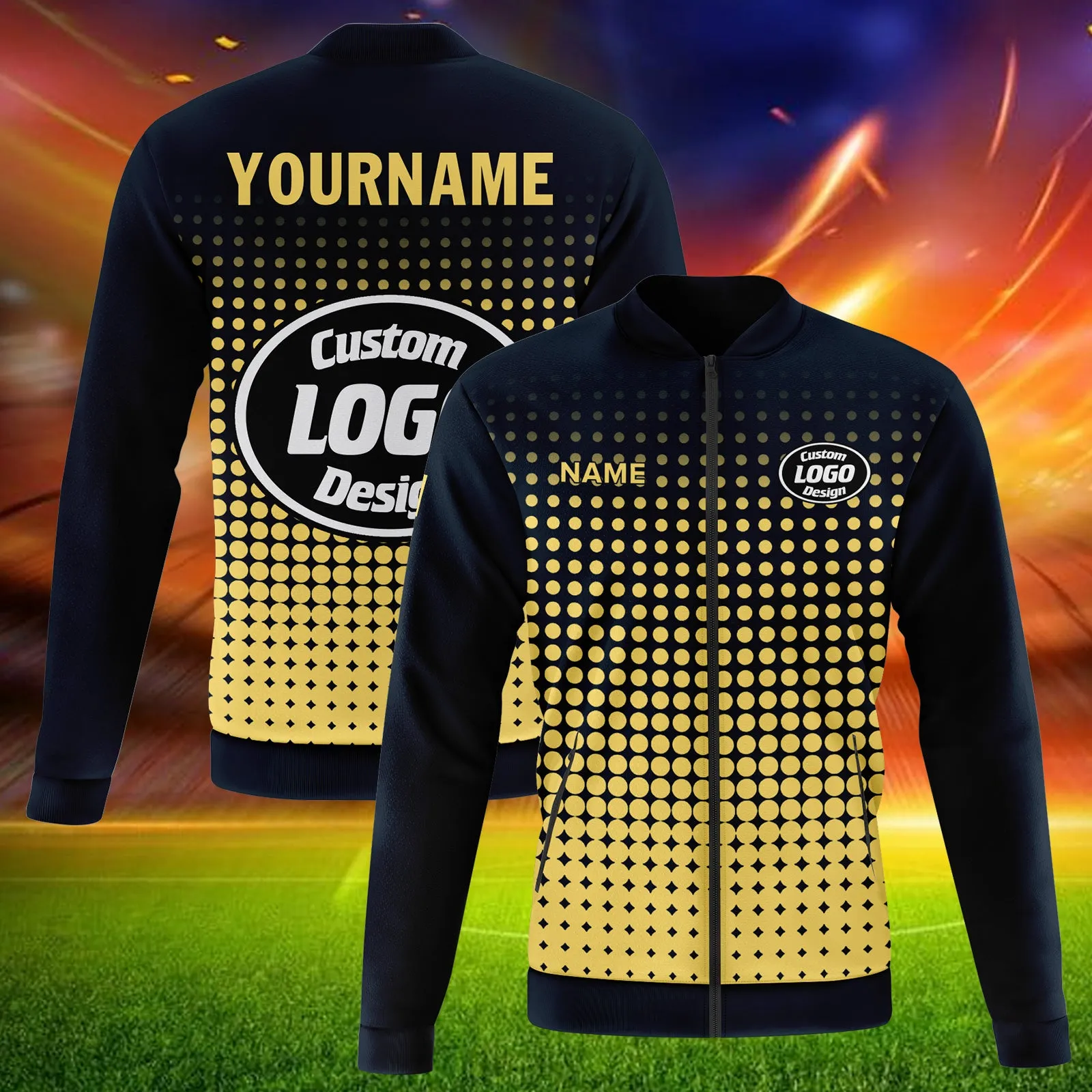 Custom Jacket Bomber Full-Snap Varsity Letterman Personalized Jacket PR092-D020346-13