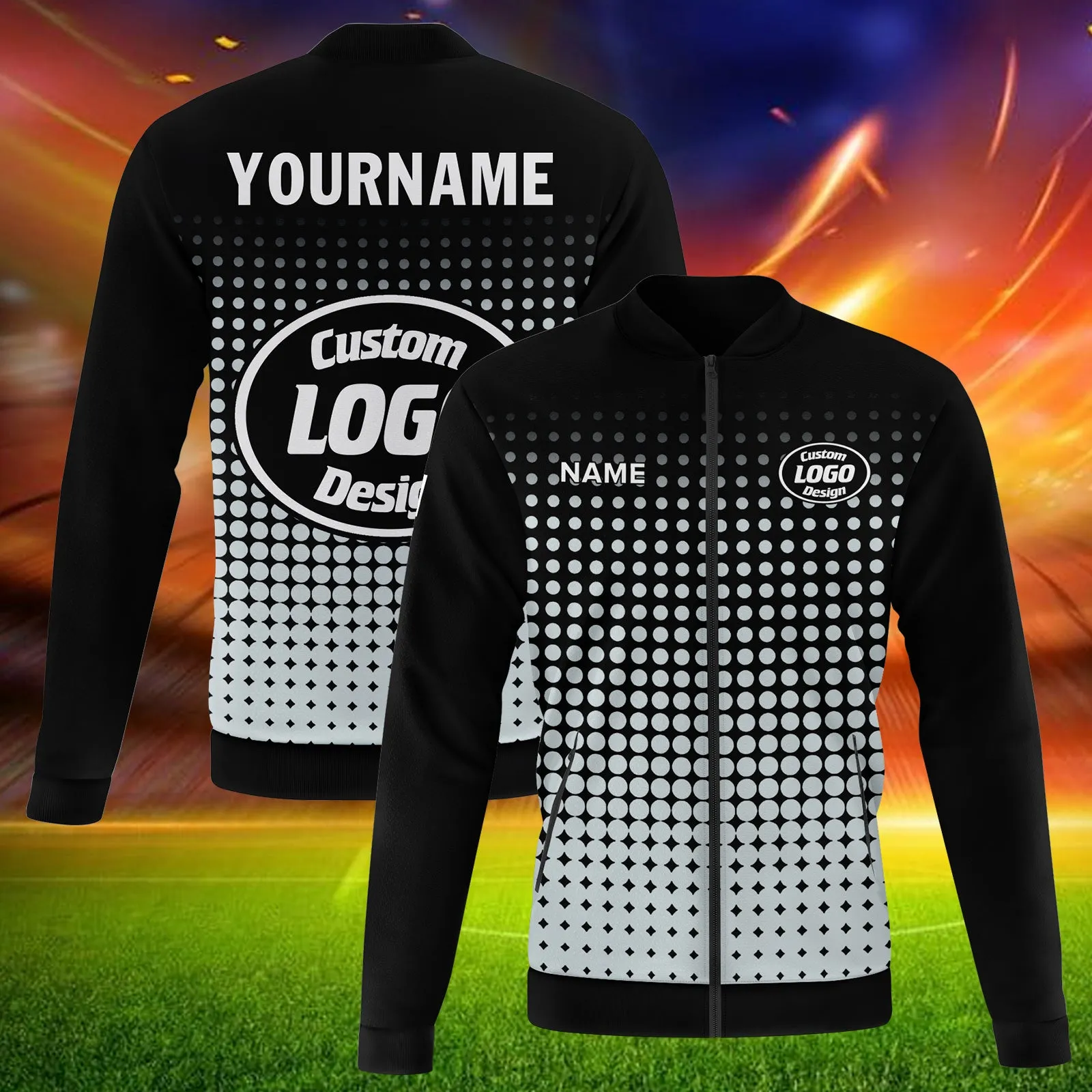 Custom Jacket Bomber Full-Snap Varsity Letterman Personalized Jacket PR092-D020346-3