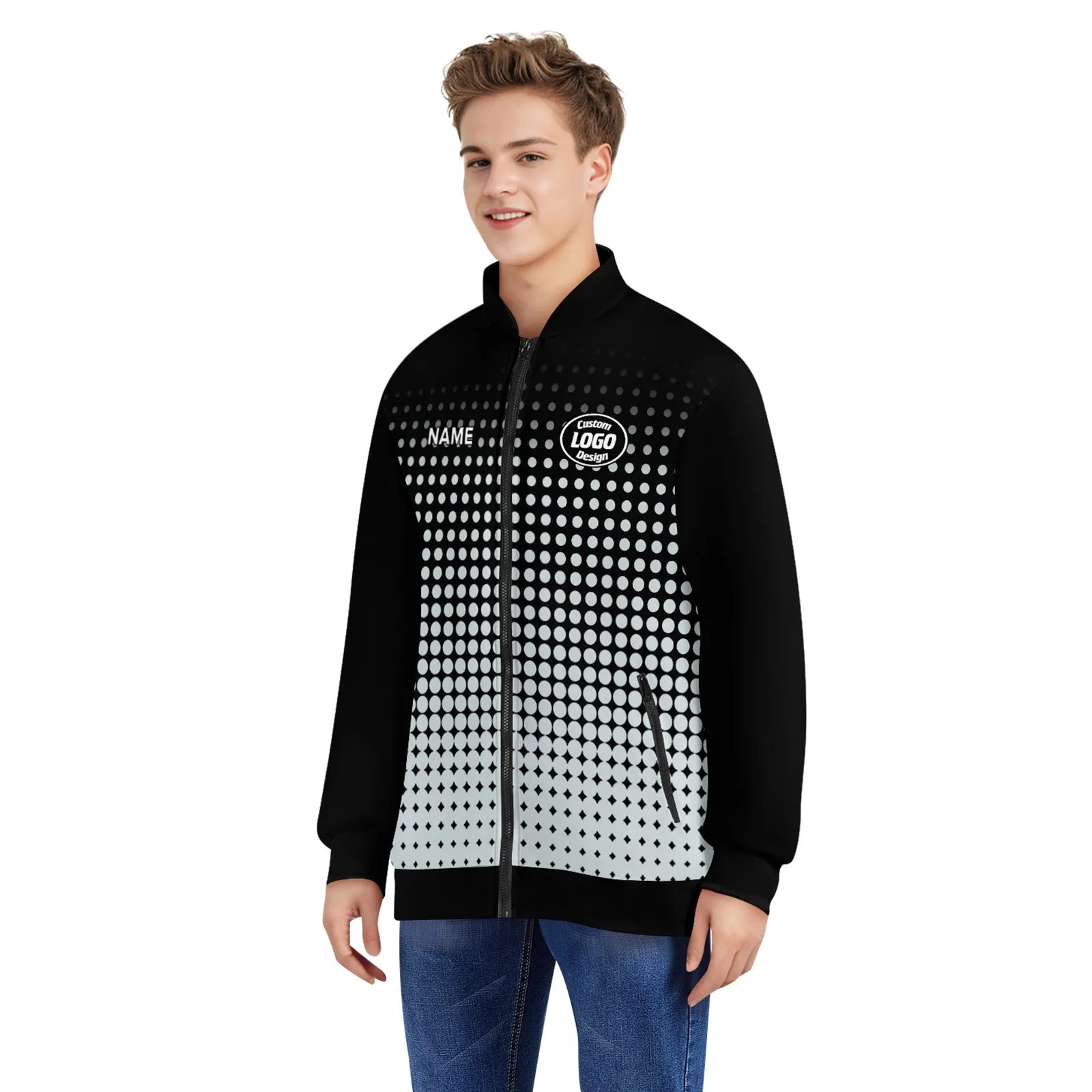 Custom Jacket Bomber Full-Snap Varsity Letterman Personalized Jacket PR092-D020346-3