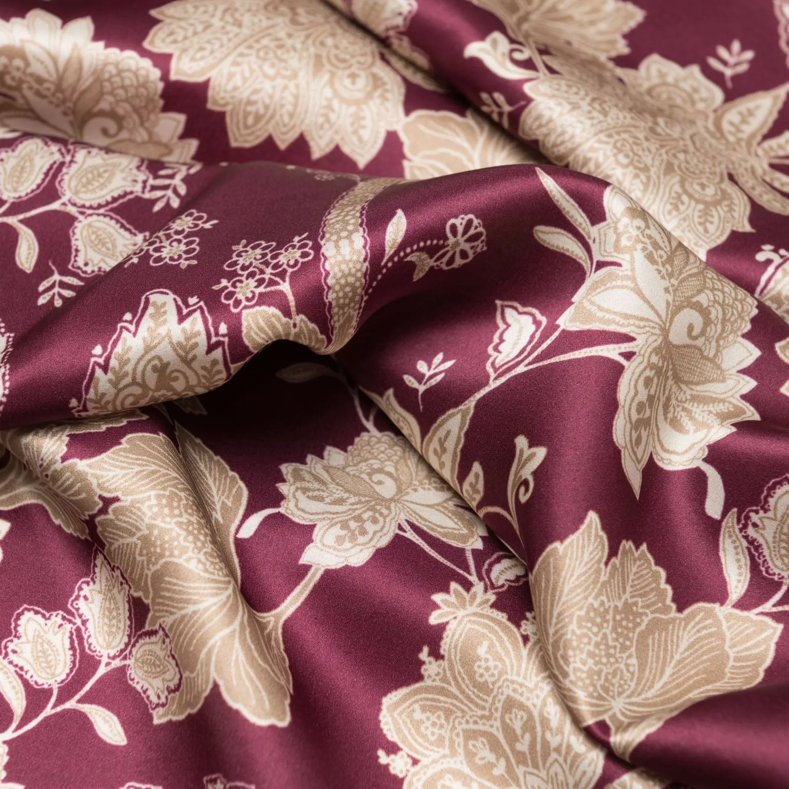 Esmeralda - Silk Scarf/Shawl - Burgundy & Gold