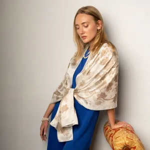 Esmeralda - Silk Scarf/Shawl - Soft White