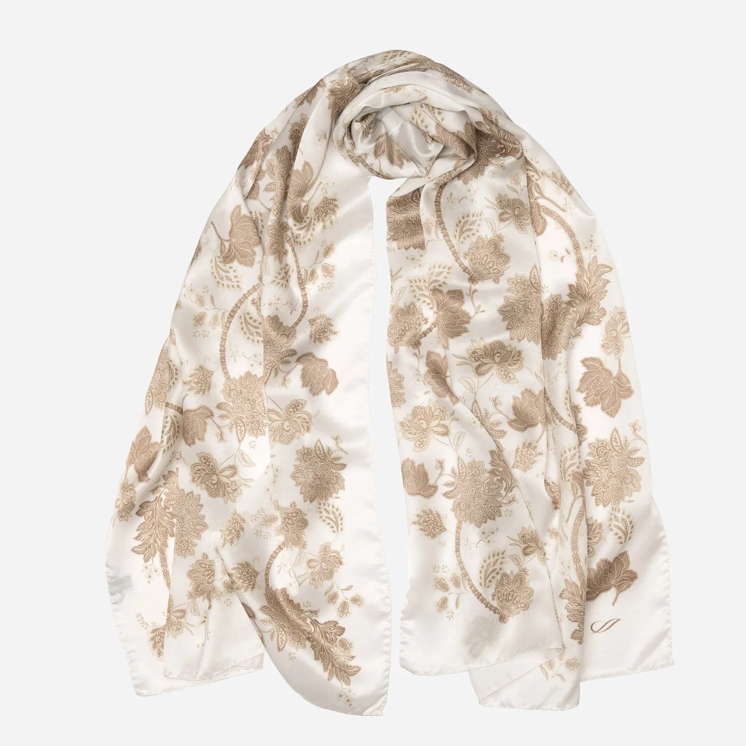Esmeralda - Silk Scarf/Shawl - Soft White