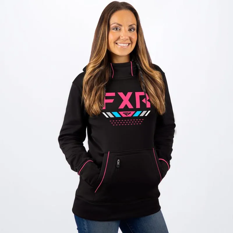FXR Unisex Podium Tech Pullover Fleece Black/Electric Pink