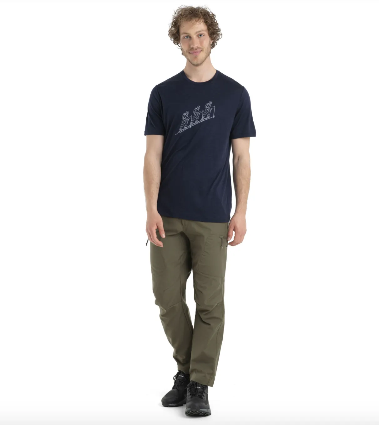 Icebreaker Mens 150 Tech Lite II Short Sleeve T-Shirt Natural Ski Tour