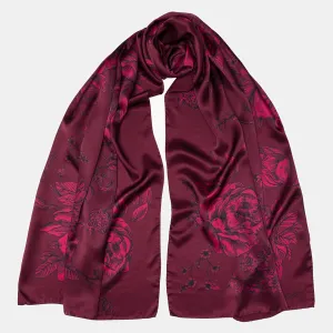Isabella - Silk Scarf/Shawl - Garnet Red