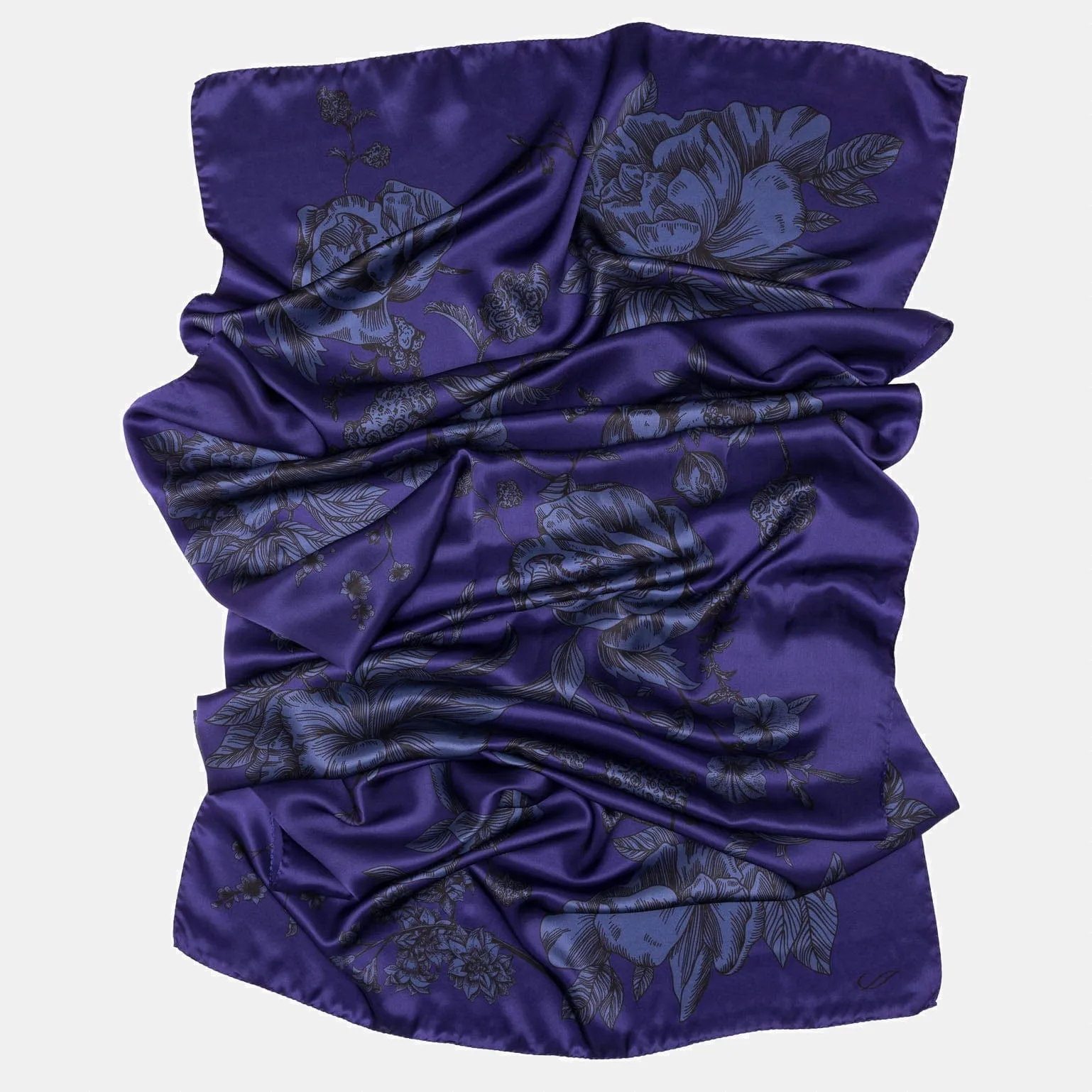 Isabella - Silk Scarf/Shawl - Indigo Blue