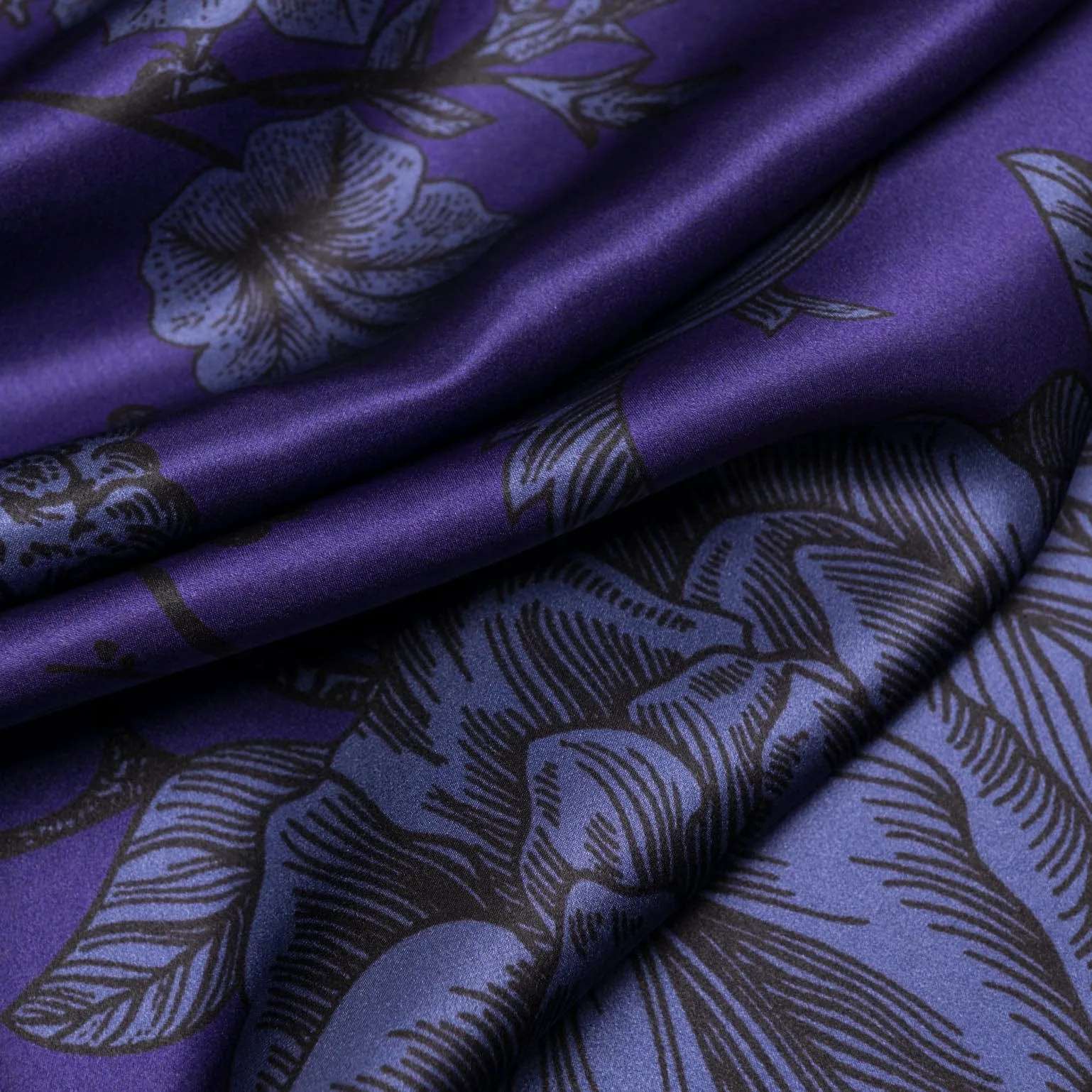 Isabella - Silk Scarf/Shawl - Indigo Blue