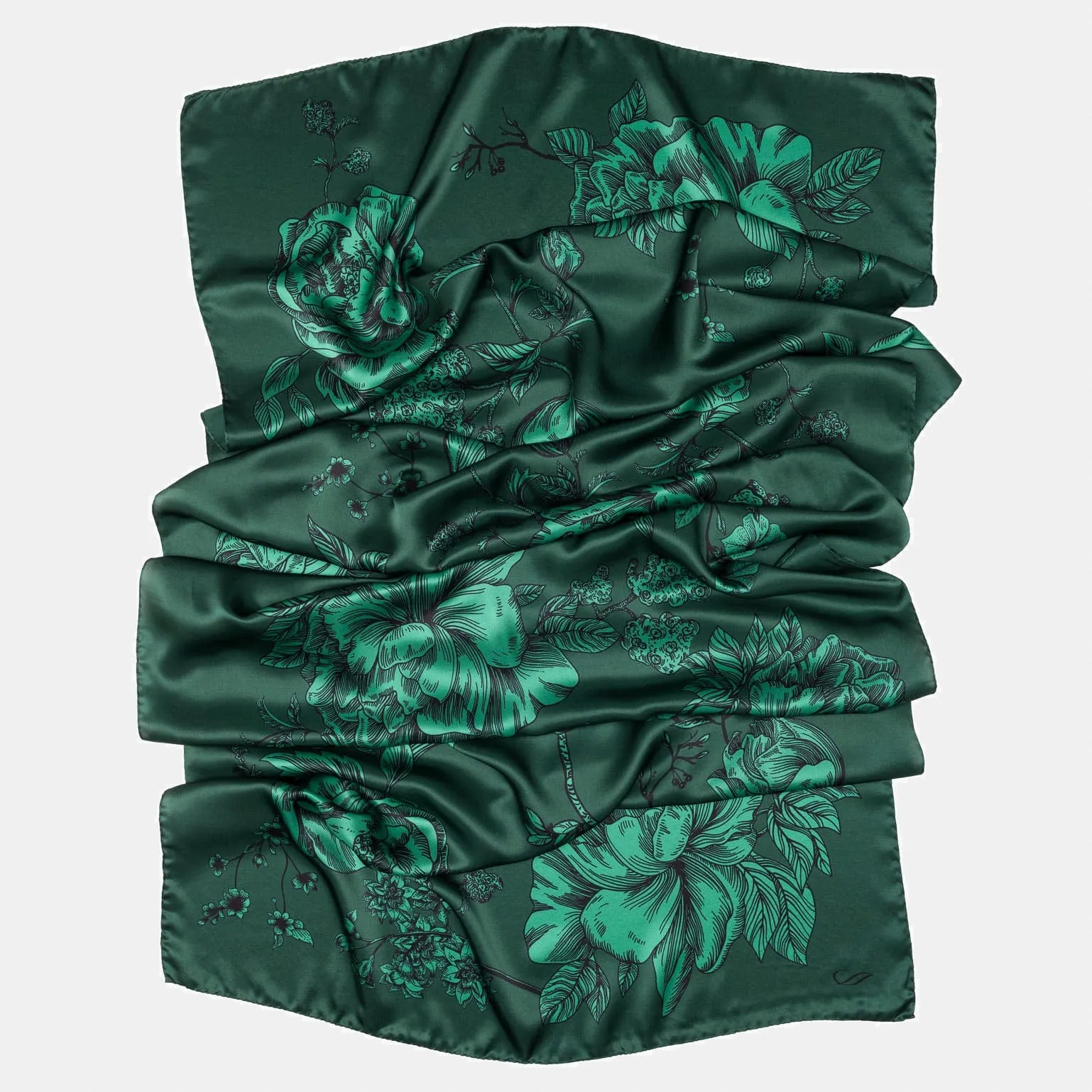 Isabella - Silk Scarf/Shawl - Malachite Green