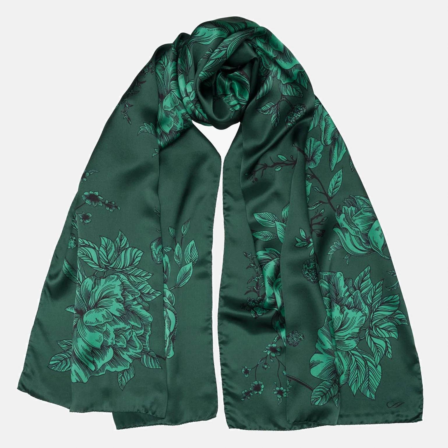 Isabella - Silk Scarf/Shawl - Malachite Green
