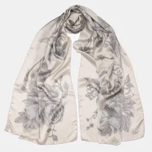 Isabella - Silk Scarf/Shawl - Pearl Grey