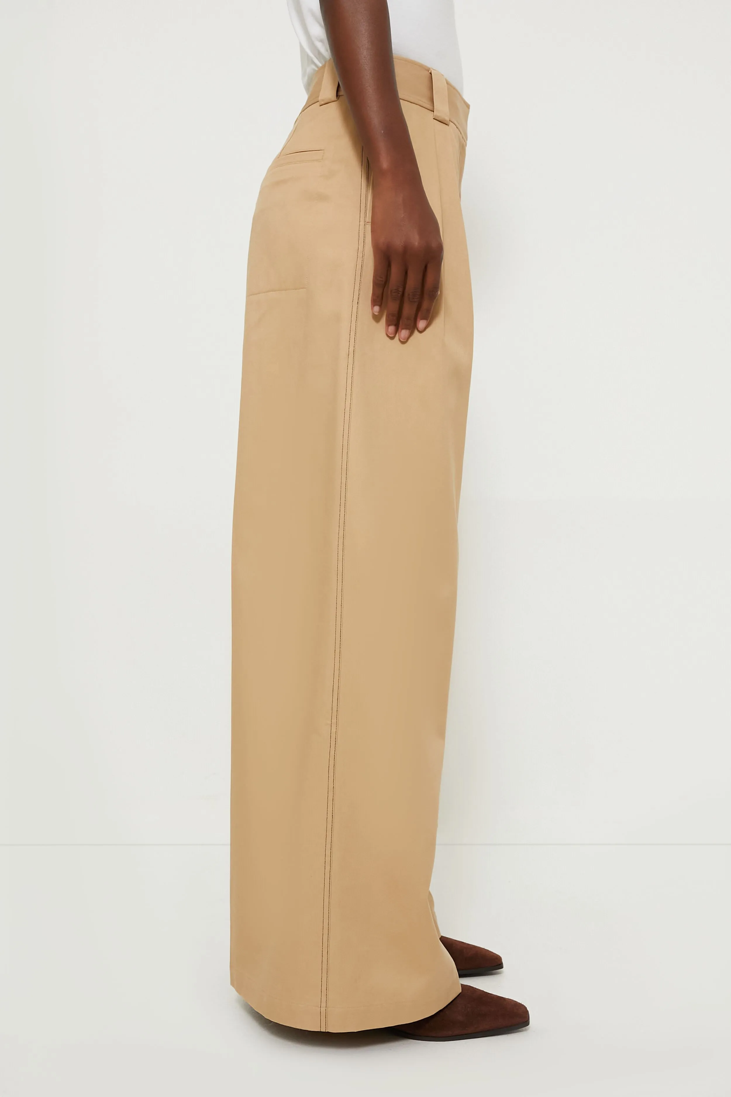 Khaki Argo Wideleg Trouser