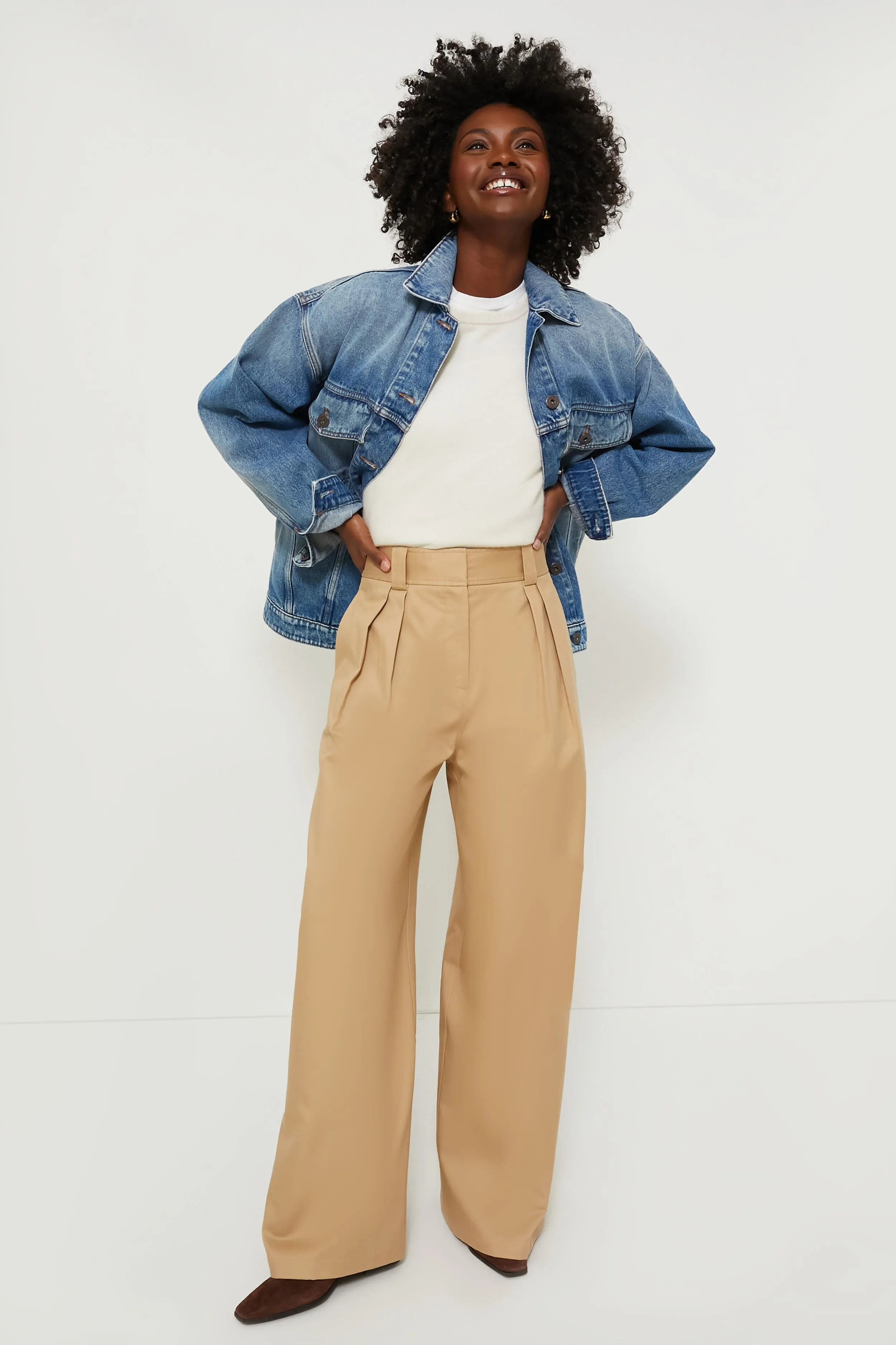Khaki Argo Wideleg Trouser
