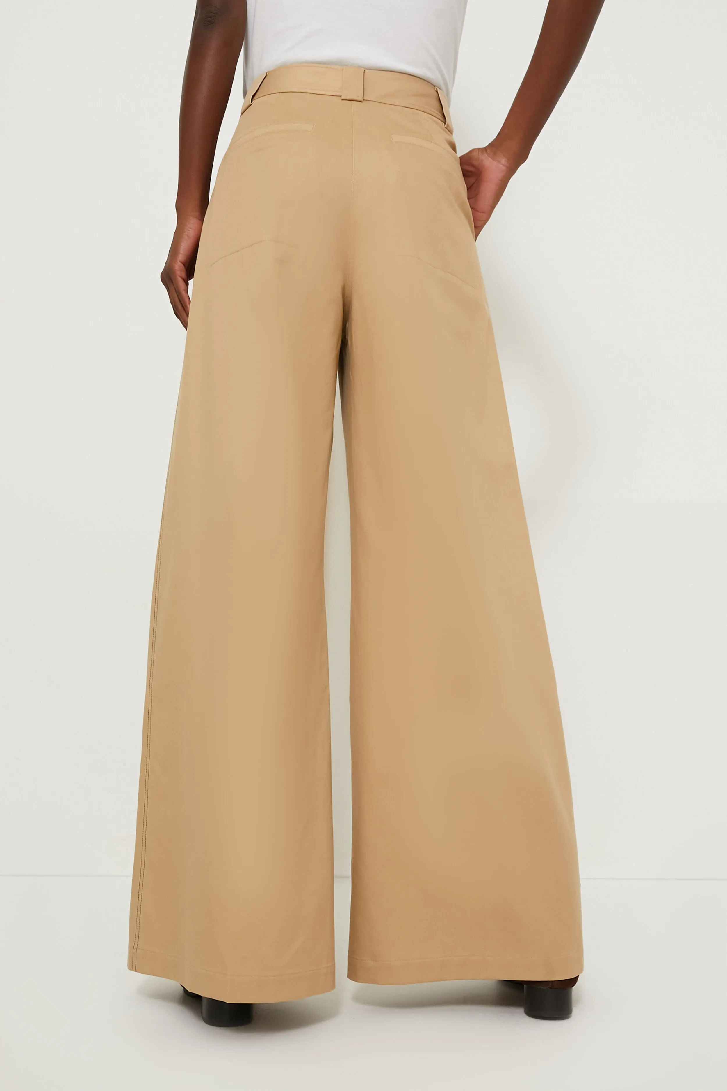 Khaki Argo Wideleg Trouser