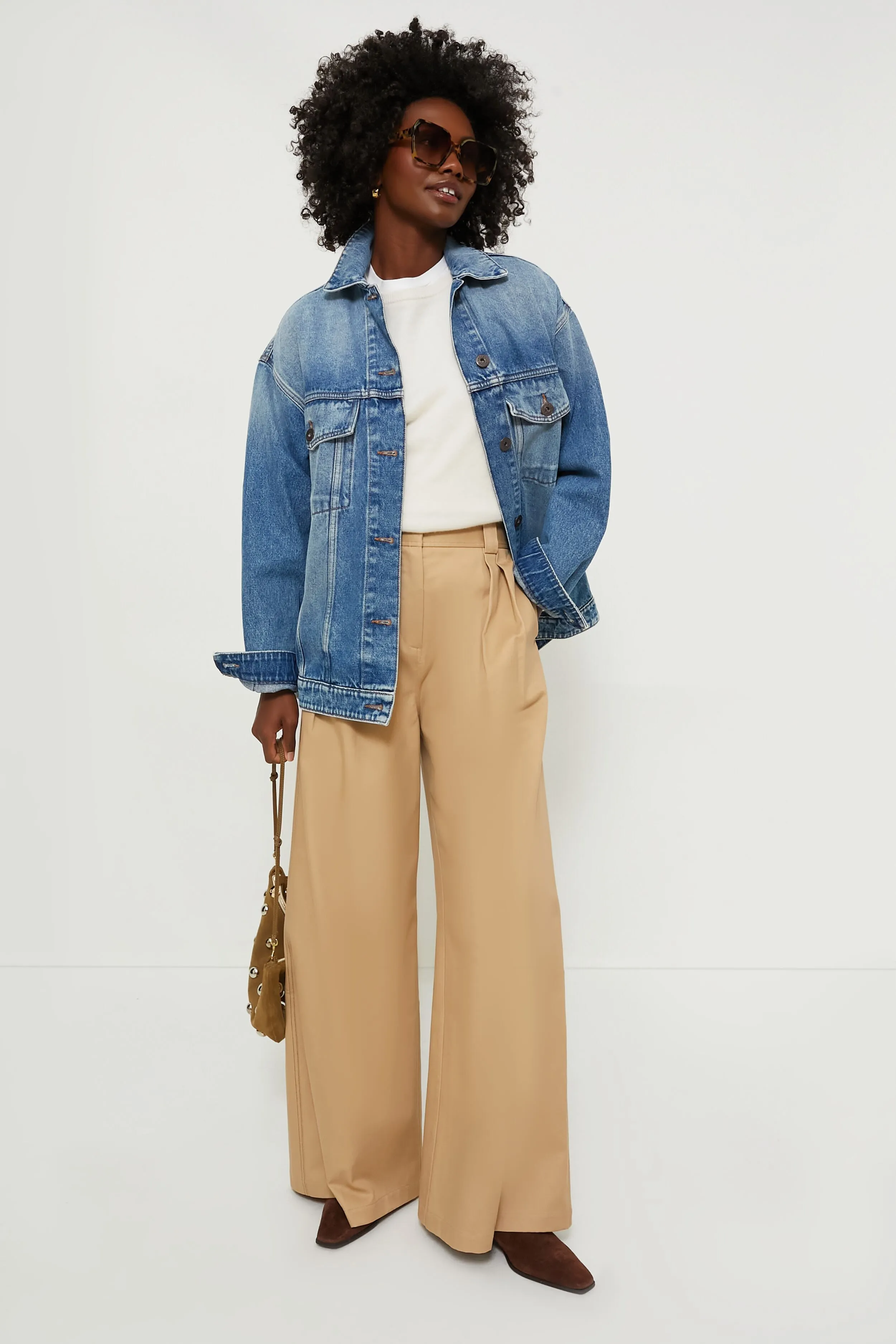 Khaki Argo Wideleg Trouser