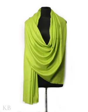 Lime Green Plain Cashmere Pashmina Shawl