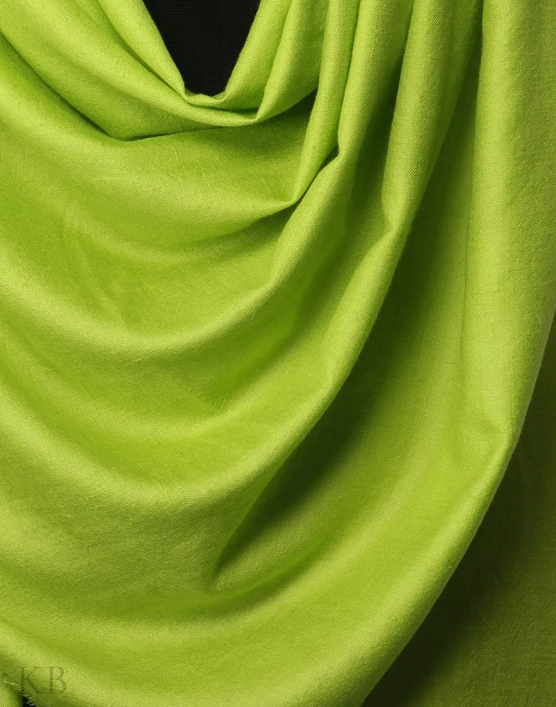 Lime Green Plain Cashmere Pashmina Shawl
