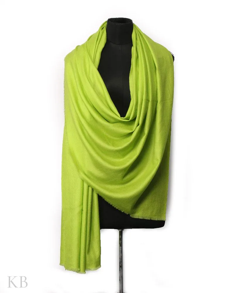 Lime Green Plain Cashmere Pashmina Shawl