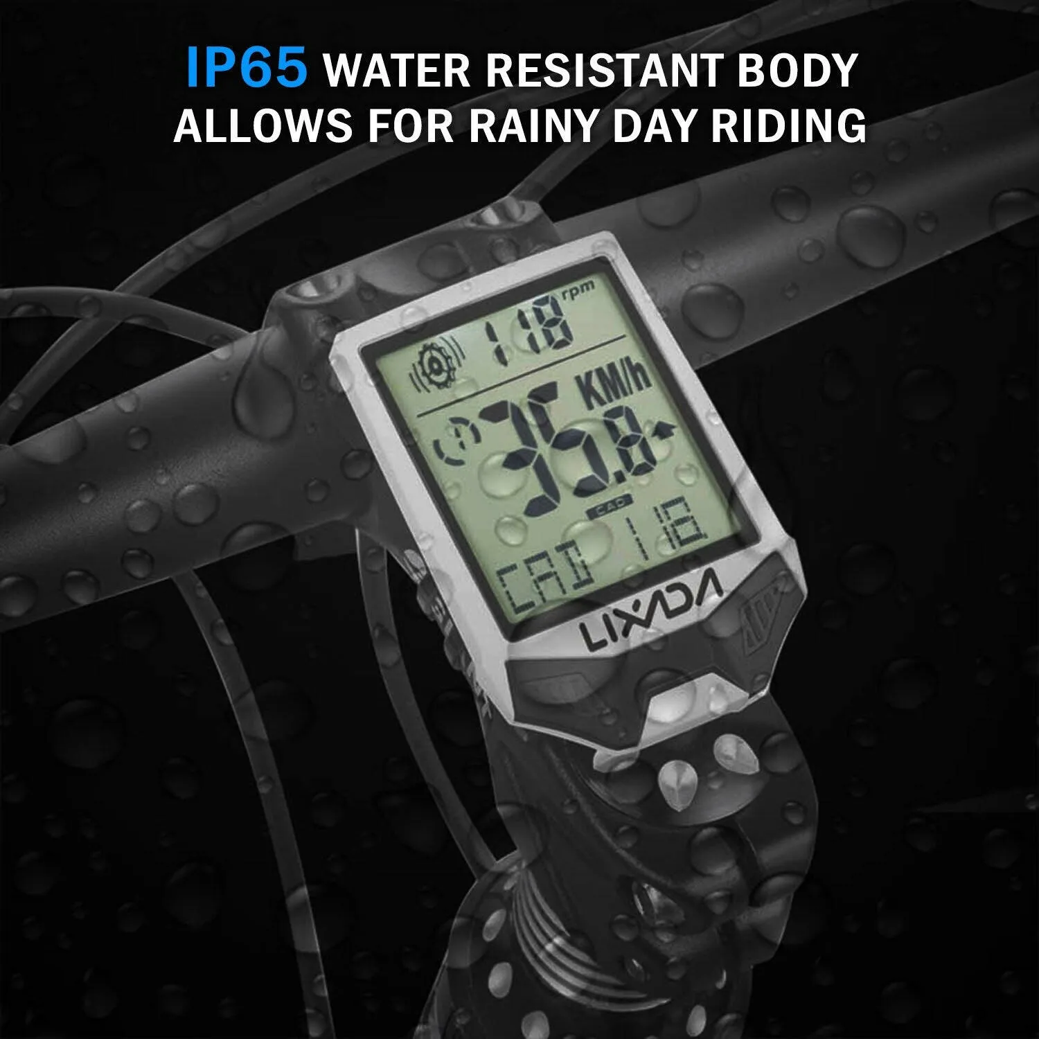 LIXADA XH-BC335-LCD Wireless Bike Computer with Heart Rate Sensor Backlight Display Multifunction Rainproof Cycling Speedometer