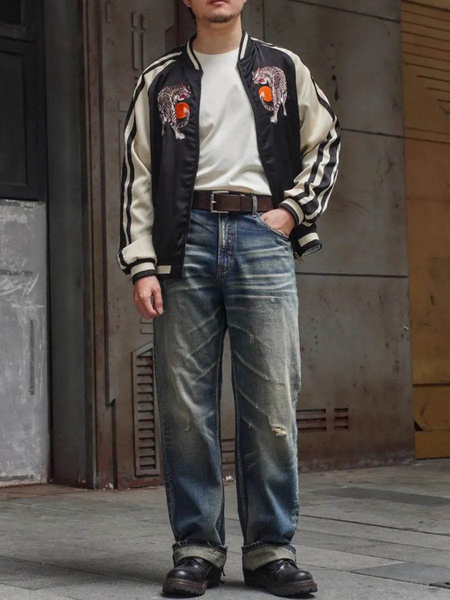 Men's Sukajan Bomber Jacket Tiger Embroidery