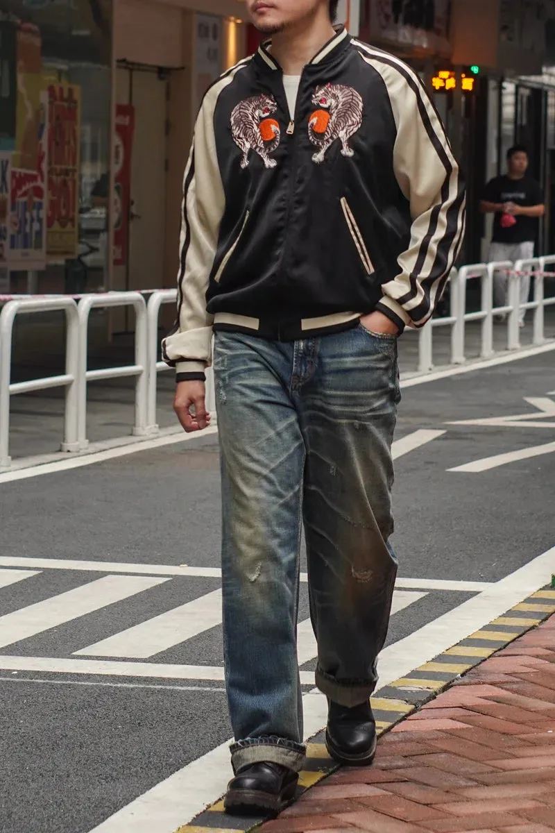 Men's Sukajan Bomber Jacket Tiger Embroidery