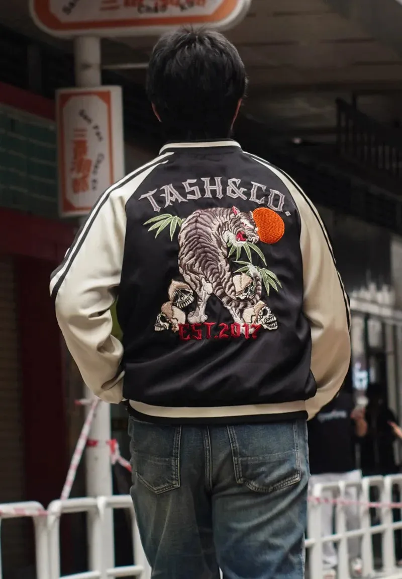 Men's Sukajan Bomber Jacket Tiger Embroidery