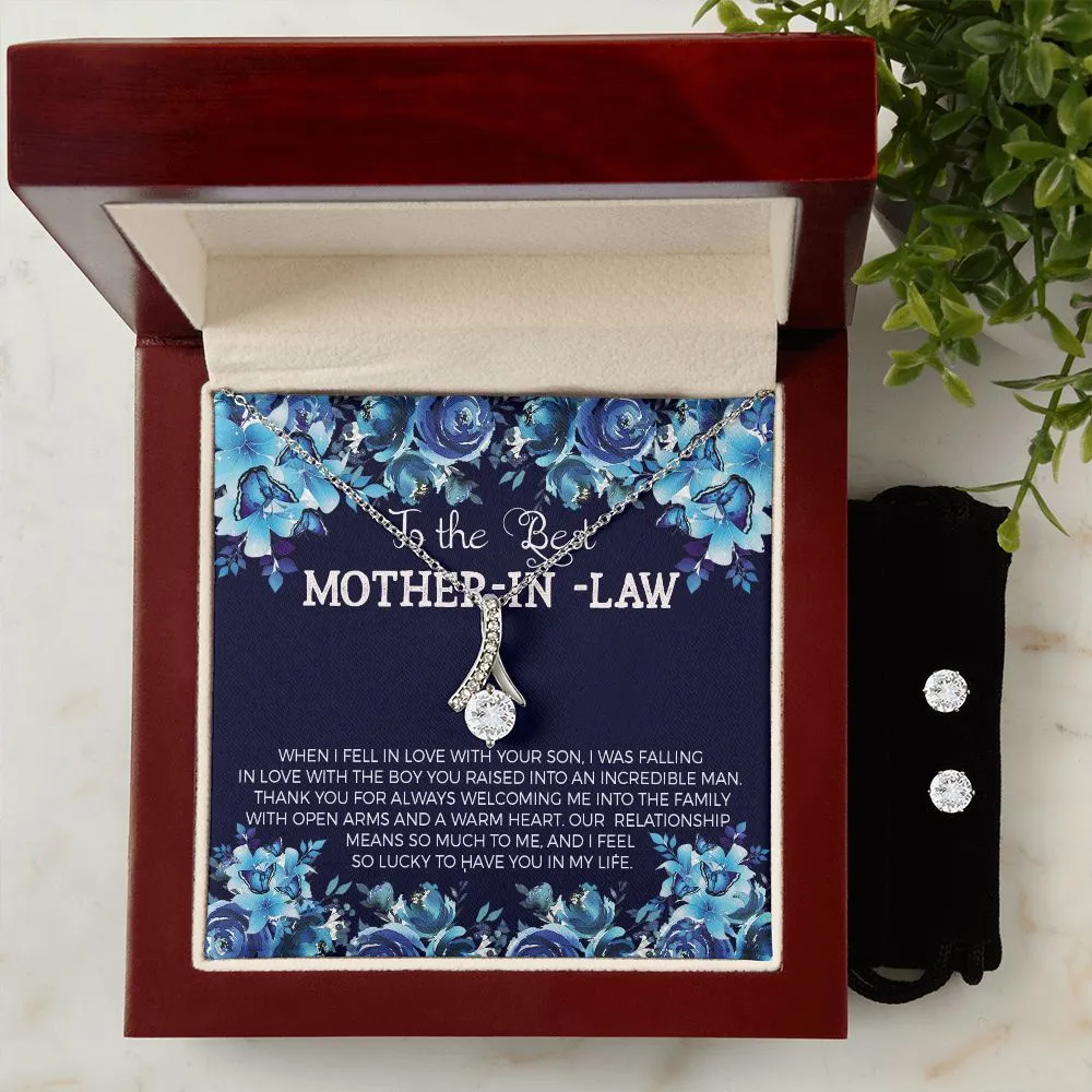 MessageSOOOO To My Mother -  Alluring Beauty Necklace and Cubic Zirconia Earring Set - Best Mother's Day Gift in 2023