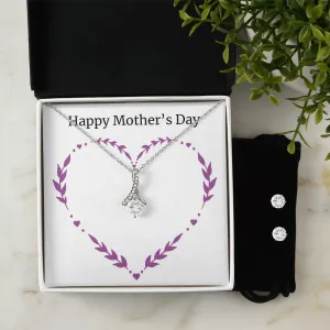 mothersdayitem-04 To My Mother -  Alluring Beauty Necklace and Cubic Zirconia Earring Set - Best Mother's Day Gift in 2023